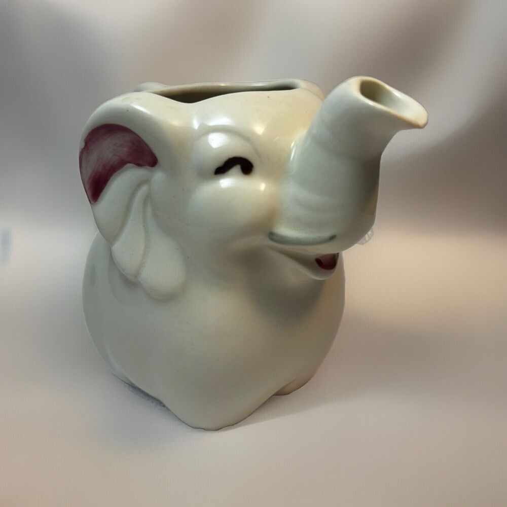 VTG MCM Shawnee USA Pottery Happy Elephant Ceramic Milk Creamer Pitcher HH21